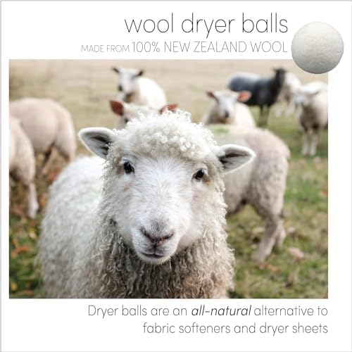 Three by Three Seattle Felt·Like·it!™ XL Wool Dryer Balls + Storage Bin: Reduce Drying Time, Static Cling, and Energy Use | Natural Alternative to Fabric Softeners | (Pack of 3 Grey Dryer Balls)