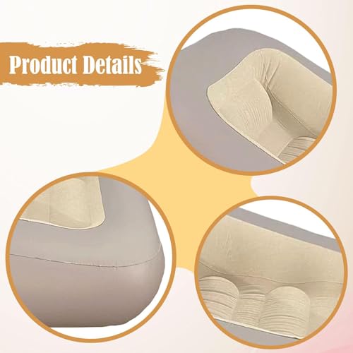 Inflatable Camping Lounger, Foldable Inflatable Sofa, Air Mattress, Couch for The Garden, Gray - color: Gray