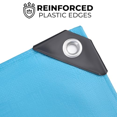 Tarps Heavy Duty Waterproof 12x20-12 mil Thick Camping Tent - Blue Tarp 12x20 UV Resistant, Rip & Tear Proof with Metal Grommets – Multipurpose Use for Camping, Tent, Boat, RV, Car, & Pool Cover - size: 12'x20'