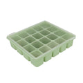 Baby Food Storage Silicone Cubes with Clip-On Lid Freezer Tray Baby Food Soups Purees Ice Easy and Safe Design Made in Korea (20 Celadon Green)