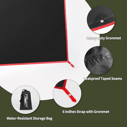 Frelaxy Tent Footprint, Waterproof Camping Tarp, Durable Tent Floor to Elevate Your Camping, Hiking, Backpacking, Hammock, Beach Experience - color: Black, size: 2-3 Person—71'' x 80''