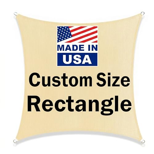 Shade&Beyond Shade Sail 14'X16' Rectangle Light Grey Breathable UV Block Outdoor Canopy for Backyard Patio Pergola Garden Deck(We Make Custom Size)