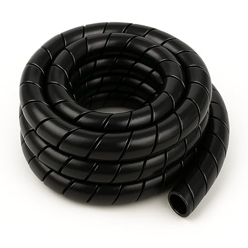 Electriduct 1/2 Inch Heavy Duty Spiral Wrap HDPE Flexible Plastic Cable Sleeve Hose Protector 50 Feet - Black - color: Black, size: 0.5 in - 50 ft