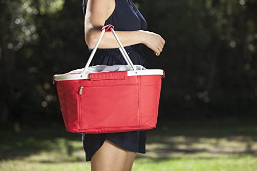 PICNIC TIME NCAA Stanford Cardinal Metro Shopping Basket - Insulated Picnic Basket - Collapsible Market Basket - Utility Tote Cooler Bag