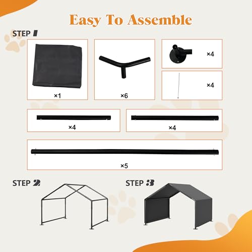 Outdoor Dog Shade Shelter - Waterproof UV Protection Pet Tent for Small Medium Dogs - Portable Sun Shelter for Camping Hiking Backyard (Gray)