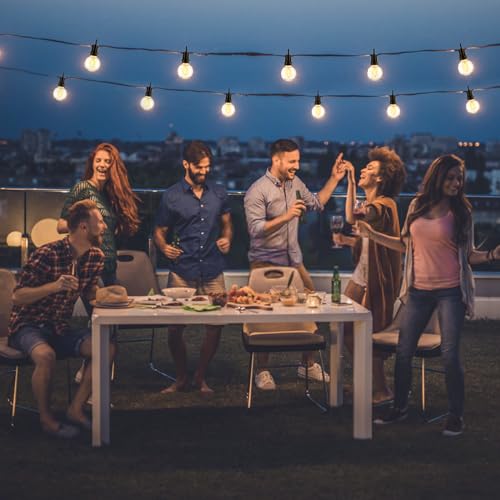 ZJOJO 60FT Outdoor String Lights, G40 Globe Outdoor Lights with 30 Shatterproof LED Bulbs (2 Spare), 2700K Hanging Waterproof Patio Light, Connectable String Lights for Outside Backyard Porch Party - size: 60FT