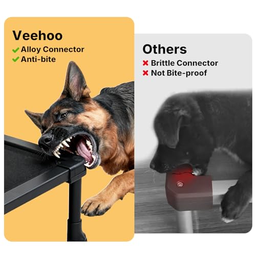 Veehoo Chew Proof Elevated Dog Bed, Indestructible Raised Dog Bed with Exclusive Cover, Washable Orthopedic Padded Pet Cot for Indoor & Outdoor, Extra Large Dog Bed 49" x 32", Dark Grey - size: X-large