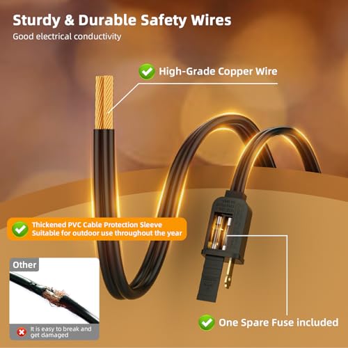 FOOMAN LED Outdoor String Lights, 50FT Outside Waterproof Patio Lights with 25+2 Shatterproof ST38 Edison Bulbs, 2700K Warm White Hanging Light, Dimmable Light for Backyard Garden Bistro Party - size: 50FT