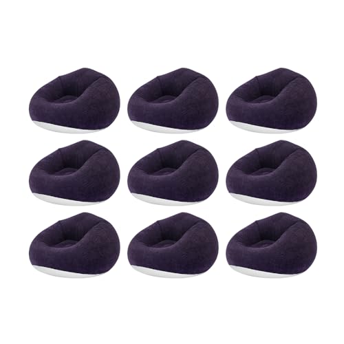 9 Pieces Inflatable Sofa with 2 Foot Pumps, Inflatable Chairs for Adults Kids, Blow Up Couch Camping Lounger, 264LBS Portable Air Sofa for Indoor Outdoor Party, Dark Blue