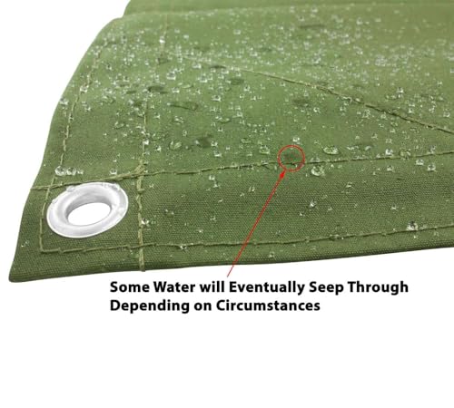 Mytee Products (8 Pack) 6' x 8' Green Canvas Tarp 12oz Heavy Duty Water Resistant - color: Green (8 Pcs), size: 6' x 8'
