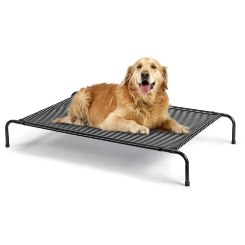 Cooling Elevated Dog Bed for Indoor and Outdoor,50" D x 31" W x 8" H (Black) - color: Black