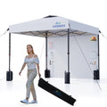 8X8 Pop Up Canopy Tent,Removable Pockets Sidewall for Extra Storage,Easy Up Canopy,Heavy Duty One Person Set Up Event Tent,White - style: 8X8 FT