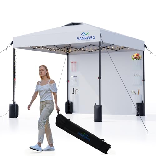 10X10 Pop Up Canopy Tent,Removable Pockets Sidewall for Extra Storage,Easy Up Canopy,Heavy Duty One Person Set Up Event Tent,White - style: 10x10 FT