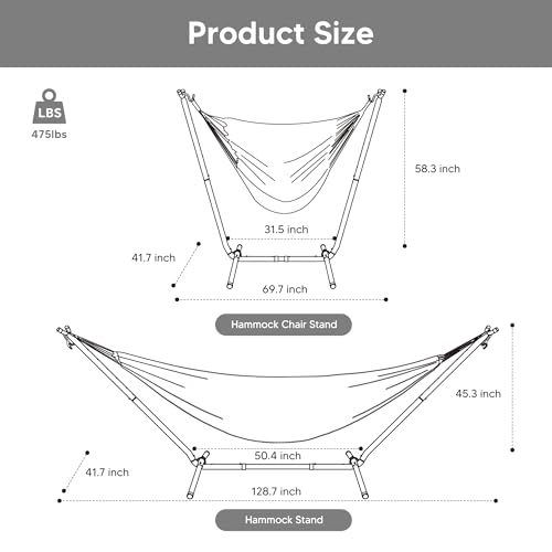SUNCREAT 2-in-1 Convertible Portable Double Hammock with Stand Included, Outdoor Hammock and Stand, Patented, Sea Blue - color: A-sea Blue