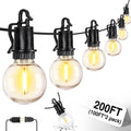 ZJOJO 200FT Outdoor String Lights, G40 Globe Outdoor Lights with 100 Shatterproof LED Bulbs 2700K, IP65 Waterproof Patio Light String Lights for Outside Backyard Porch Party - size: 200FT-100