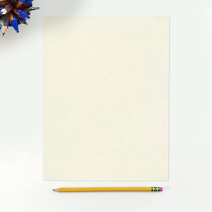 LUXPaper 8.5" x 11" Paper | Letter Size | Natural Linen | 32lb Paper Weight (80lb. Text) | 50 Qty