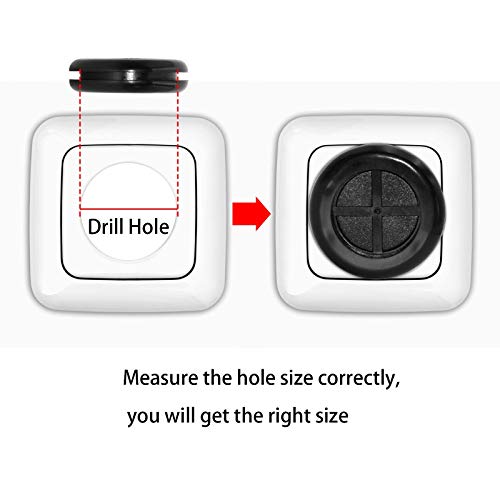 Flyshop Black 28mm 1-1/8" Rubber Grommets, 22mm 7/8" ID, Synthetic Rubber Grommet, Drill Hole Firewall Hole Plug Wire Protection, Round, Double-Sided, 4-Pack - size: 1-1/8" (Drill Hole Size)