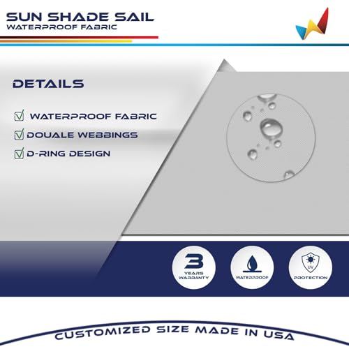Windscreen4less 5'x6' Waterproof Sun Shade Sail Rectangle Shade Canopy Cover UV Block for Backyard Patio Deck Balcony Pergola Garden (Light Gray) - color: Light Gray, size: 5' x 6'