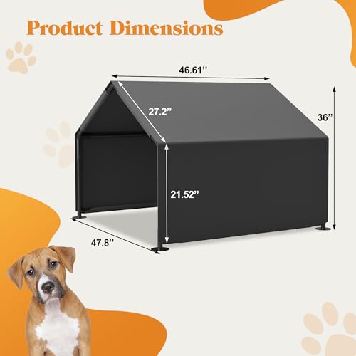 Outdoor Dog Shade Shelter - Waterproof UV Protection Pet Tent for Small Medium Dogs - Portable Sun Shelter for Camping Hiking Backyard (Gray)