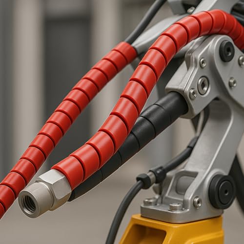 Electriduct 1/2 Inch Heavy Duty Spiral Wrap HDPE Flexible Plastic Cable Sleeve Hose Protector - 100 Feet - Red - color: Red, size: 0.5 in - 100 ft
