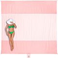 WEKAPO Beach Blanket Sandproof Waterproof, Extra Large Beach Mat, Oversized & Compact Sand Free, Quick Drying Beach Essentials for Vacation, Cruise, Picnic & Camping with Stakes - color: Pink, size: 9x10 FT (1～8 person)
