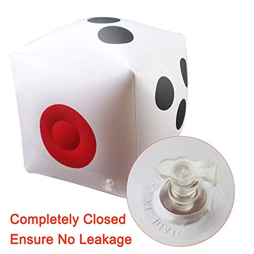 13" Jumbo Inflatable Dice, 2pack Outdoor Fun Giant Inflatable Dice Set and 12mm 10pcs Dice for Indoor and Outdoor Broad Game, Ludo and Pool Party