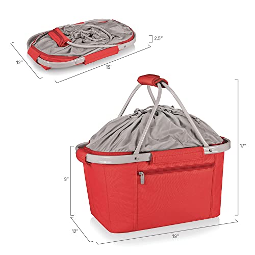 PICNIC TIME NCAA Stanford Cardinal Metro Shopping Basket - Insulated Picnic Basket - Collapsible Market Basket - Utility Tote Cooler Bag