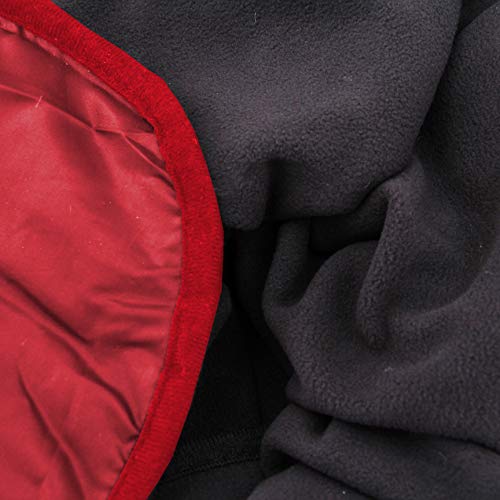 Threadart Personalized Outdoor Rainproof & Windproof Thick Stadium Blanket | for Camping, Picnic, Sports, Festivals, Football, Baseball, Concerts, Parks, Beach 55" x 79" - color: Black/Red