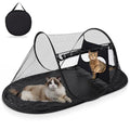 Tailtastic Outdoor Cat Tent with Removable Interactive Fabric,Outdoor Cat Enclosures for Indoor Cats, Portable Pet Playpen Ideal for Hiking, Traveling, and Sunbathing-Black