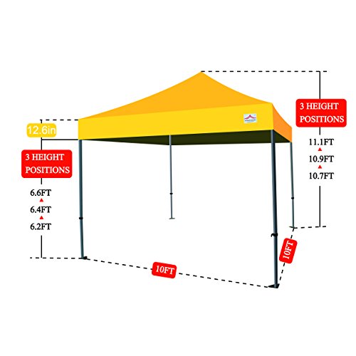 10'x10' Pop Up Canopy Tent Commercial Instant Shelter with Heavy Duty Roller Bag, 4 Canopy Sand Bags, 10x10 FT Navy Blue - color: Navy Blue