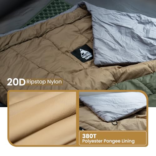 OneTigris Featherlite Ultralight Sleeping Quilt, Weighs 35oz, Warm Hammock Topquilt 40 Degree, with Footbox, Perfect for Outback Camping, Hiking, Backpacking and Hammocks - color: Coyote Brown