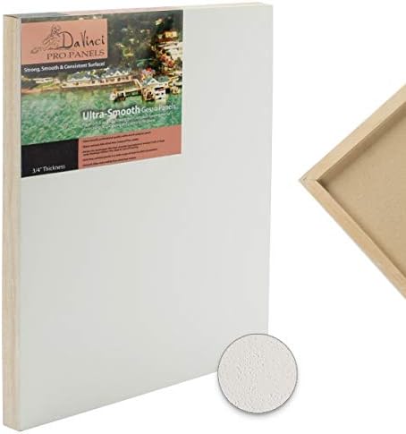 DaVinci Wood Panel Pro Ultra Smooth Gesso Panels 3/4inchinch (Single) 6x12inchinch - 6 Pack