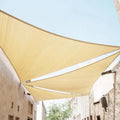 Sun Shade Sail Sand Yellow Triangle 10'X10'X10' Permeable Garden Canopy for Outdoor Patio Backyard and Deck Sun Protection Fabric with Fade and Tear Resistance - size: Triangle-10FTx10FTx10FT