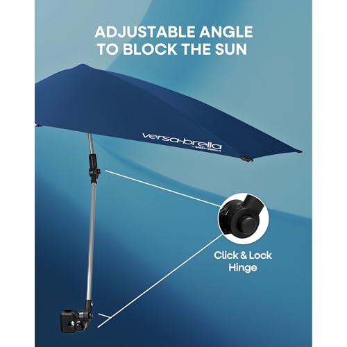 Sport-Brella Versa-Brella SPF 50+ Adjustable Umbrella with Universal Clamp - color: Jet Black, style: REG