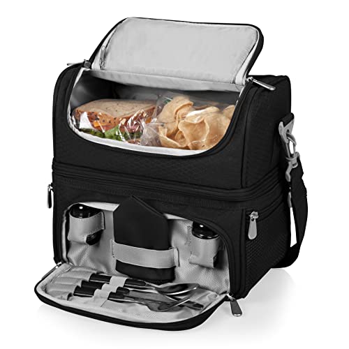 PICNIC TIME Star Wars Mandalorian Grogu Pranzo Lunch Bag, Insulated Lunch Box with Utensil Set, Lunch Cooler Bag, (Black) - color: Star Wars Mandalorian Grogu - Black