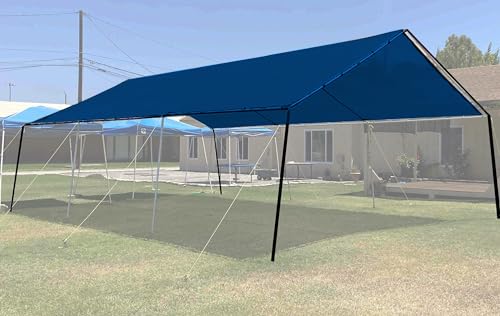 6x10 Blue Mesh Heavy Duty Tarp Net Sunshade Fence Screen Patio and Canopy Cover - size: 6x10