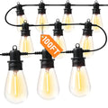 100FT LED Outdoor String Lights with 30 Edison Shatterproof IP65 Waterproof Bulbs, 2700K Dimmable Commercial Grade Patio Lights, Heavy Duty Outside Hanging Light for Garden Porch Deck Decor - size: 100 FT