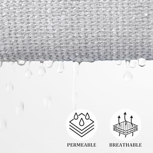 Shade&Beyond Shade Sail 14'X14' Rectangle Light Grey Breathable UV Block Outdoor Canopy for Backyard Patio Pergola Garden Deck(We Make Custom Size)