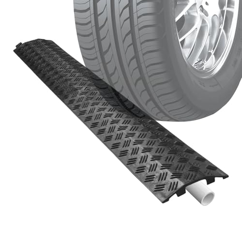 Hose Protector Ramp - Heavy Duty Bump, Cable Bridge, Outdoor Cover | Waterproof Driveway Barrier with Slip Resistant for Road Gravel Garden Sidewalk Garage Path Asphalt Traffic Cord Line Protection