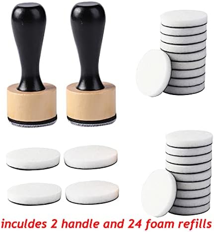 Ink Paints Mixing Blending Tool Mini Round Foam Refills, for Scrapbooking Craft, Control of Ink Placement, No More Inky Fingers Ink Blending Tool with Spare Pads for Rubber Stamping & Scrapbooking
