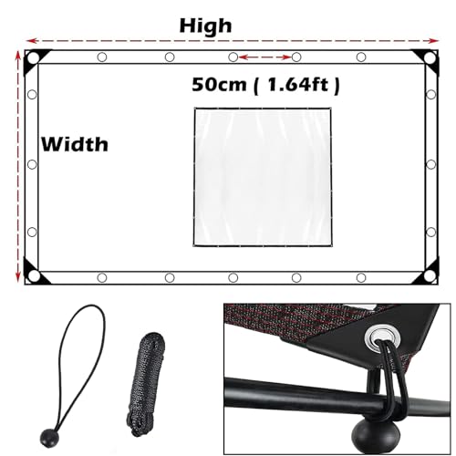 Waterproof Cover Clear Tarps 4x8 FT, Clear Tarp for Deck Porch Patio Canopy Outdoor Camping Ground Garden Furniture Cars Covers, PVC Heavy Duty Tarpaulin, with 10 Marbles Bundle and 1 Rolls Ropes - size: 4x8 FT