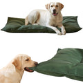 Chew Proof Indestructible Dog Bed for Aggressive Chewers, Durable & Waterproof Crate Pad, Machine Washable Tough Kennel Bed for Large Dogs, Indoor Outdoor Pet Bed, Large (28"x41", Green) - size: Large (28"x41")