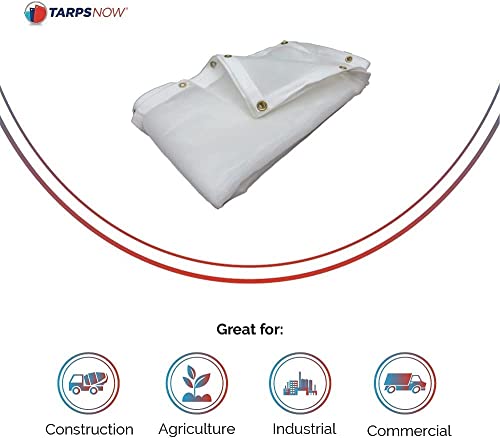Tarps Now 6' x 20' White Heavy Duty Mesh Tarp with Brass Grommets - UV Resistant Reflective White 75% Sun Shade, Backyard, Patios, Breezeways, Gazebos, Kennels, Mesh for Flatbeds, Trucks or Trailers - size: 6' X 20'