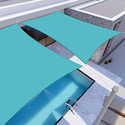 Windscreen4less 5'x6' Waterproof Sun Shade Sail Rectangle Shade Canopy Cover UV Block for Backyard Patio Deck Balcony Pergola Garden (Turquoise) - color: Turquoise, size: 5' x 6'