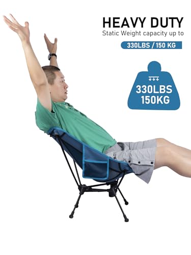 WildCall Lightweight Folding Camping Chair Compact Beach Chair with Anti-Sinking Large Feet - color: 2 X Blue