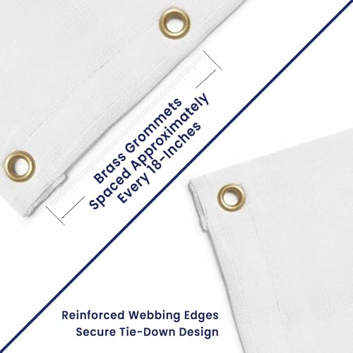 Tarps Now 8' x 16' White Heavy Duty Mesh Tarp with Brass Grommets - UV Resistant Reflective White 75% Sun Shade, Backyard, Patios, Breezeways, Gazebos, Kennels, Mesh for Flatbeds, Trucks or Trailers - size: 8' X 16'