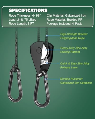 Tinnmao 8-Pack 17.7" Tent Stakes Heavy Duty, with 8" Ratchet Tie Down Straps (1/8" φ) Kit for High Wind, 8mm Solid Steel Spiral Ground Anchors Screw in for Tarp | Canopy | Sand Beach Camping Tent - size: 8 Pack