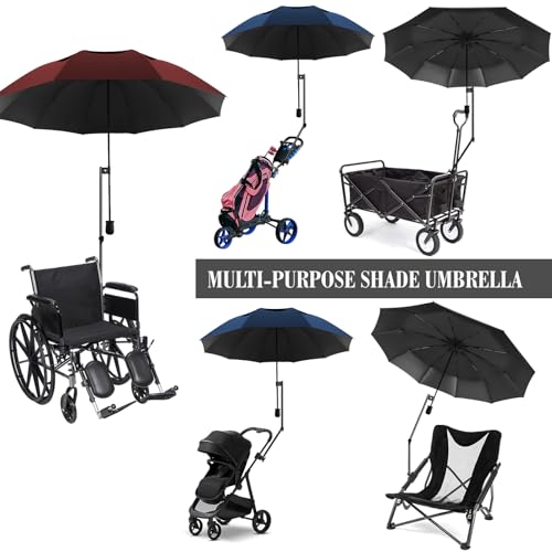 XLINGZA UPF 50+ Beach Umbrella with Adjustable Universal Clamp - style: Double Layer/Manual/XXL