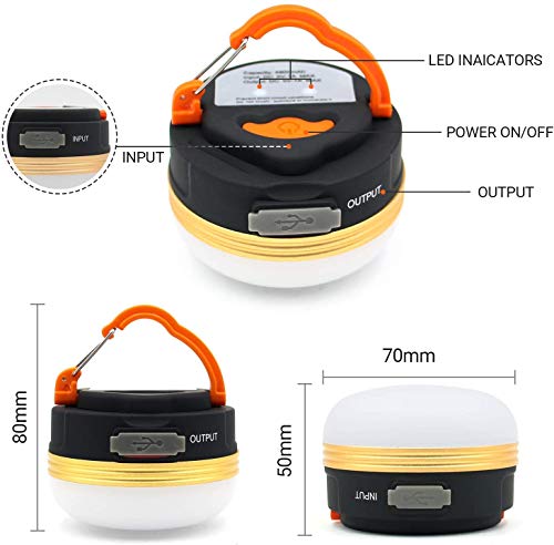 Censinda LED Camping Lantern, Rechargeable & Portable Tent Light, 300LM,3 Light Modes,1800mAh Power Bank,with Magnet Base,Electric Lantern Flashlight for Camping/Hiking/Fishing/Hurricane/Emergency