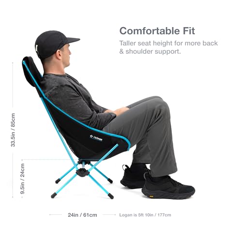 Helinox Chair Two Ultralight, High-Back, Collapsible Camping Chair, Blue Block, with Pockets - color: Blue Block